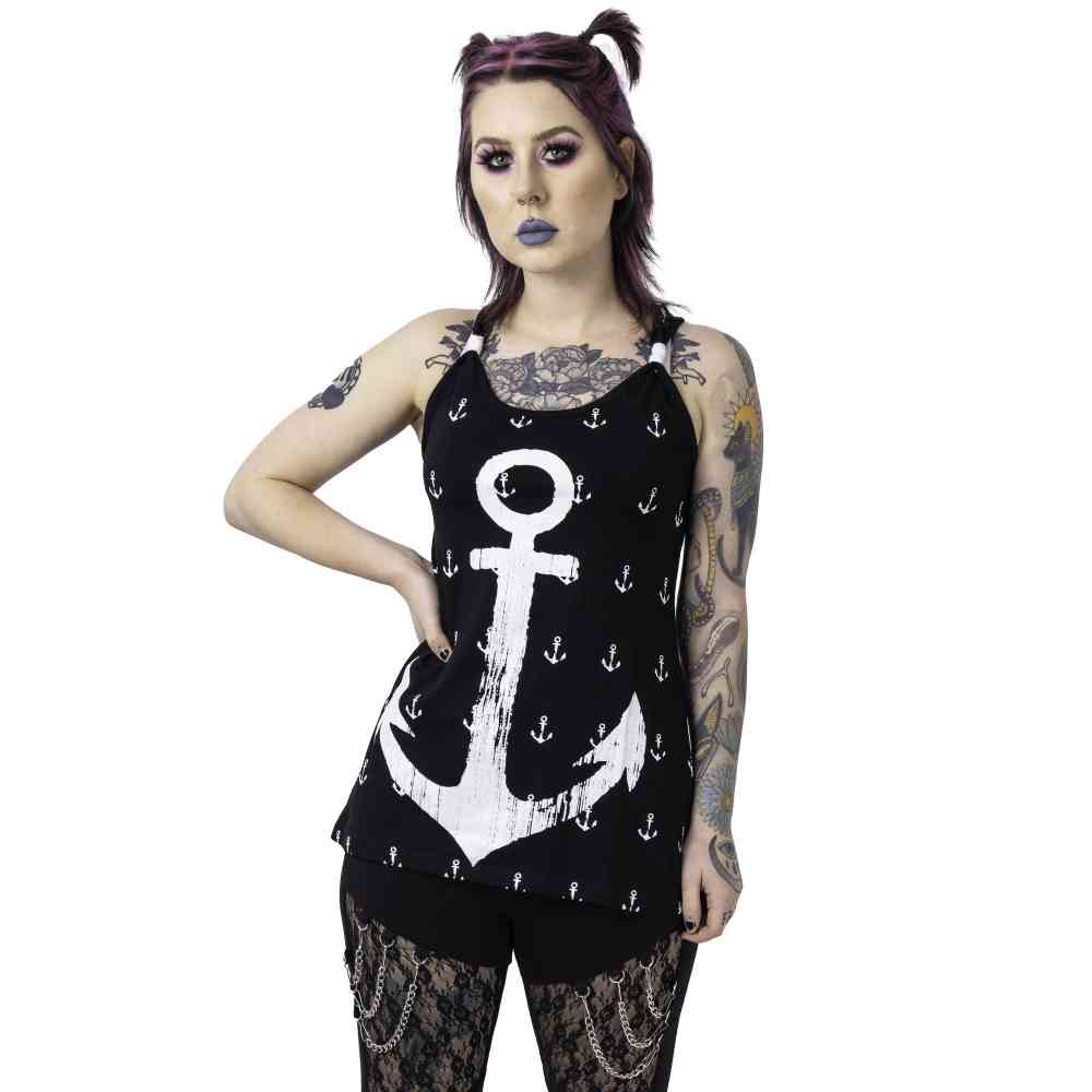 Rockabella - HARBOUR Top - Zwart/Wit